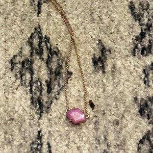 Kendra Scott Pink Abalone Rose Gold Necklace
